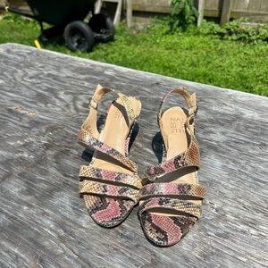 Naturalizer Leather Heeled‎ Sandals Snakeskin 7.5
